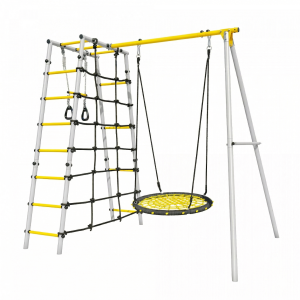 Echipament loc de joacă multifuncțională din metal pentru copii,  214x164x209 cm