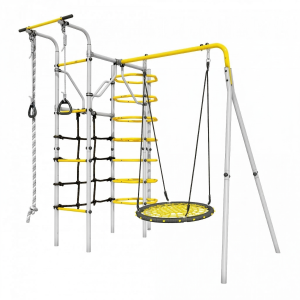 Cadru multifuncțional de cățărat și fitness de grădină din metal pentru copii- 226x185x233 cm