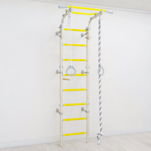 Șpalier suedez reglabil multifincțional din metal pentru copii - gimnastică și cățărat - interior