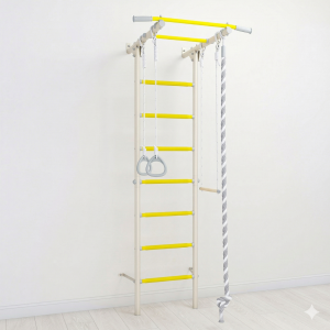 Șpalier suedez multifincțional din metal pentru copii - gimnastică și cățărat - interior